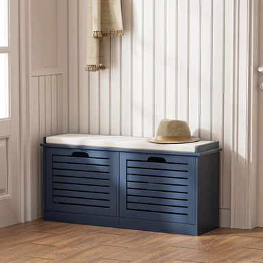 Philemon 8 Pairs Shoe Storage Bench with 2 Flip Drawers for Entryway