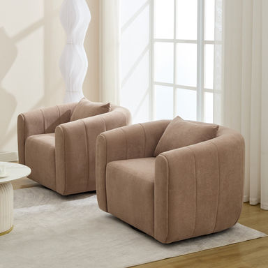 Mercer41 37 Inch Wide Upholstered Swivel Chair(Set Of 2) & Reviews | Wayfair