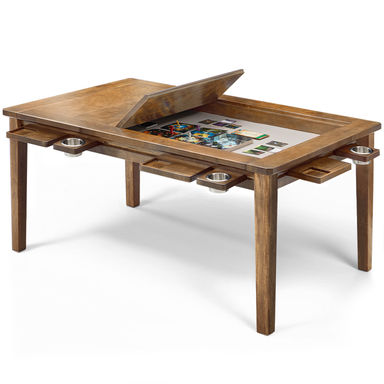 AHB Solid Wood Board Game For 4-6, D&D/Puzle Table W/ Game Mat, 6*Cup Holders & Hobby Trays, Dining Table W/ Removable Top & Reviews | Wayfair