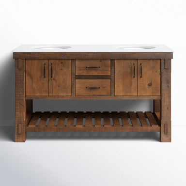 Bromley 60'' Double Bathroom Vanity with Quartz Top
