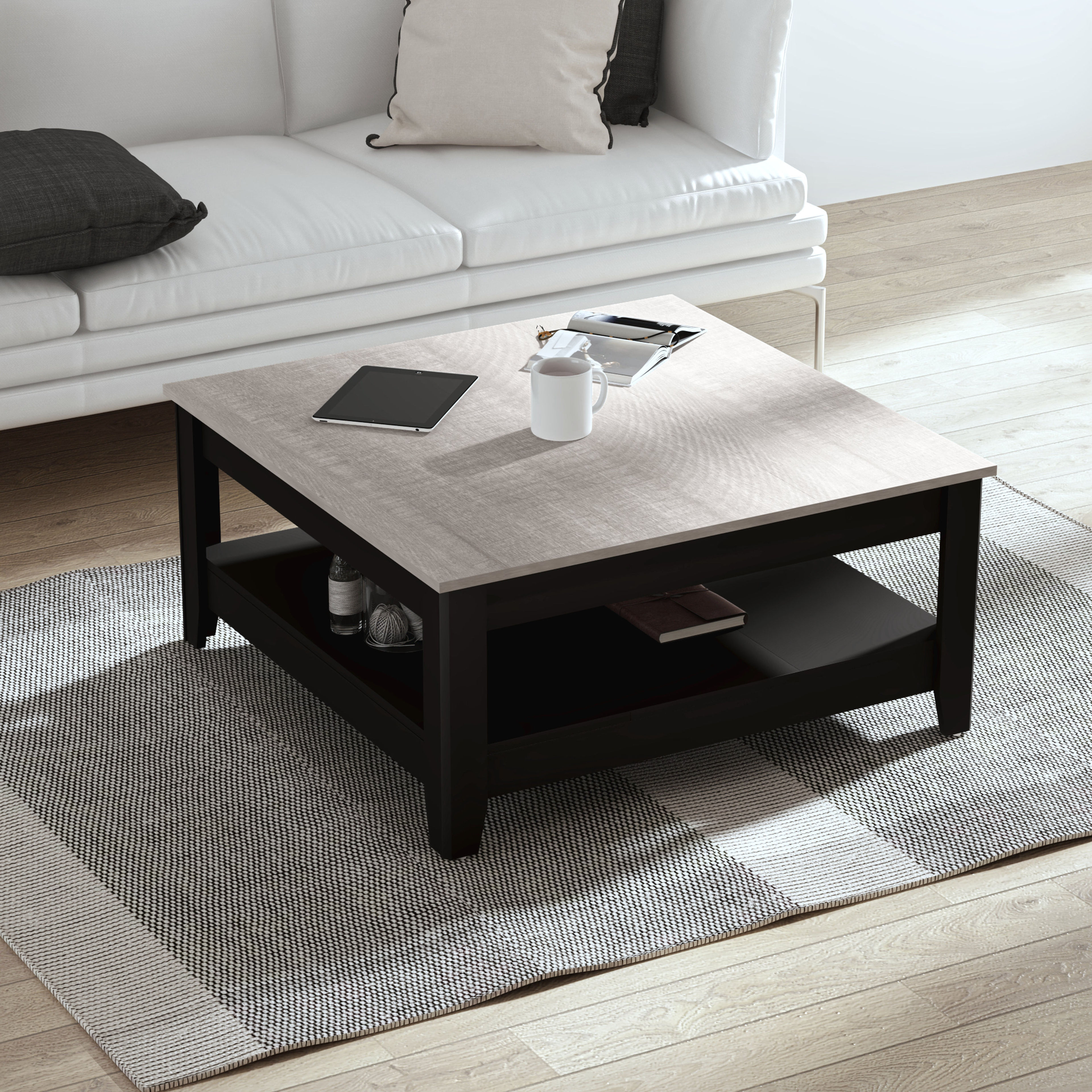 Lark Manor Weddel Basilico Coffee Table with Storage - Modern Design