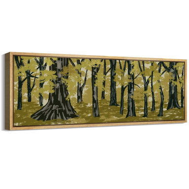 " Autumnalest Scene Golden Fall Trees Antique Retro Colorful Bedroom Extra Large Wall Decor "
