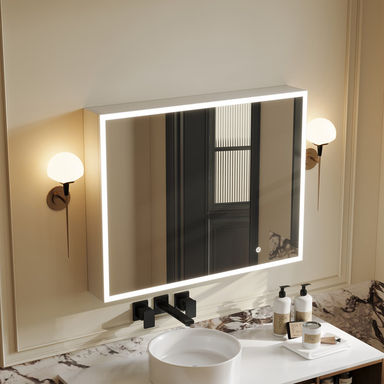 Illuminated Wall - Mounted Medicine Cabinet With Led Trim