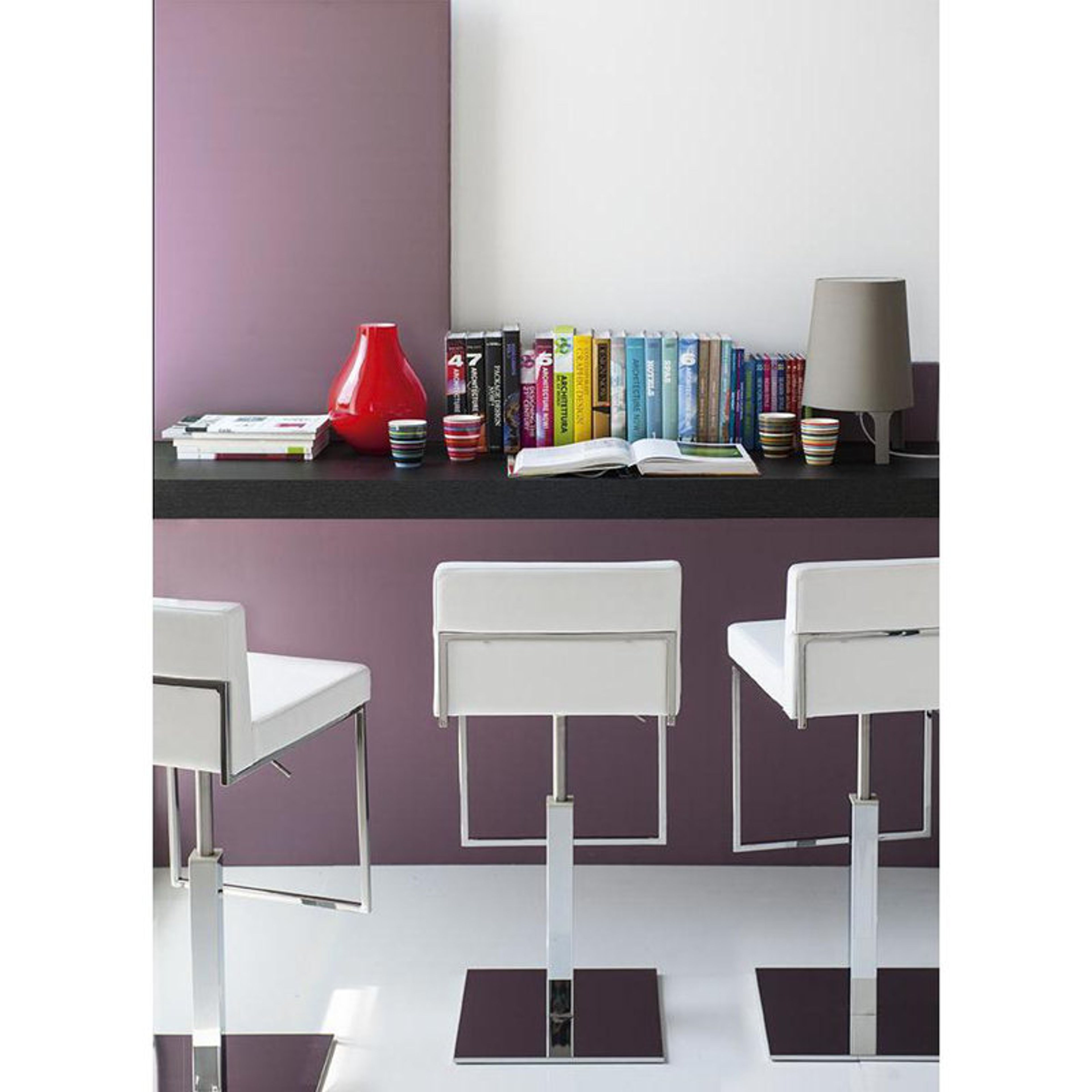 Calligaris Even Plus Leather Adjustable Swivel Stool - Optic White