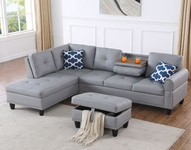 Alger 3 - Piece Faux Leather Sectional
