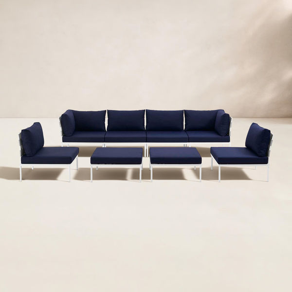 Harmony 8-piece Outdoor Patio Aluminum Sectional Sofa Set