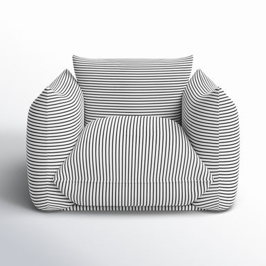 Joss & Main Saint Tropez Pearl and Striped Stuffed Outdoor Armchair & Reviews | Wayfair