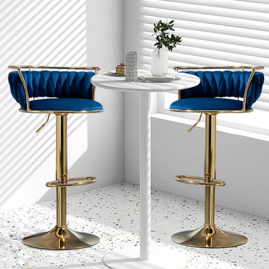 Mercer41 Ginko Velvet Adjustable Height Bar Stool & Reviews | Wayfair