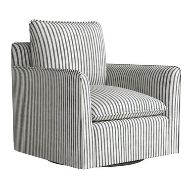 Ivy Bronx Kandyn 29.7" W Modern Soft Stripe Upholstered Swivel Barrel Chair with Removable Cushion & Reviews | Wayfair