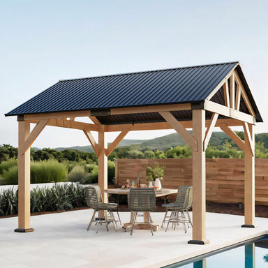Classic Solid Wood Storage Gazebo