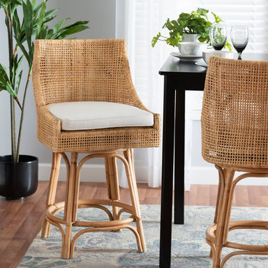 Bella 360 Swivel Rattan Counter & Bar Stool