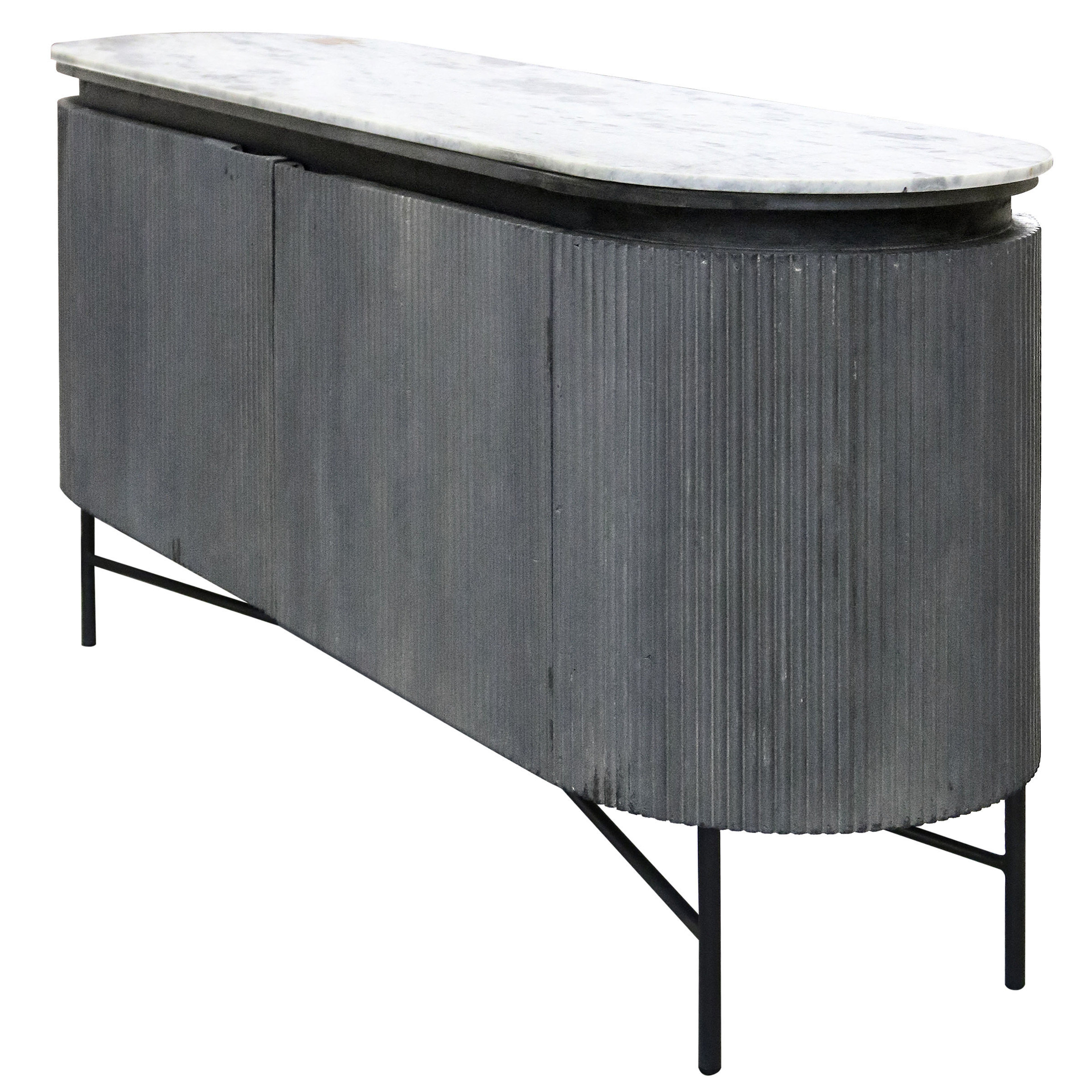 Wade Logan Arihanna 64" Granite Top Sideboard with Metal Legs