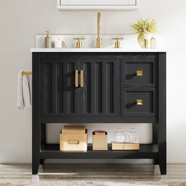 Bathroom Vanity With Sink, Bathroom Cabinet With Drawers And Storage,Quick Installation