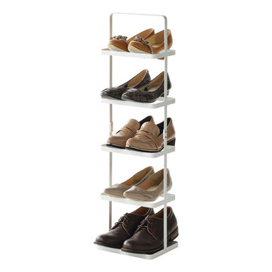 Yamazaki Home Steel Upright 5 Pair Shoe Rack with Handle