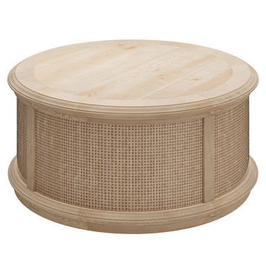 Britnie Round Rattan Drum Lift Top Coffee Table