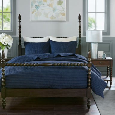 Beckett Solid Wood Low-Profile Bed Frame with Spindle Design
