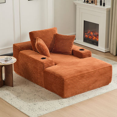 Oversized 66.14" Upholstered Chaise Lounge Chair With Pillow