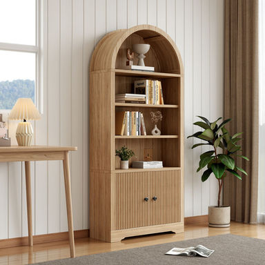 70.08" Arched Storage Bookcase