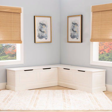 Tobin Solid Wood Corner Breakfast Nook Bench with Storage