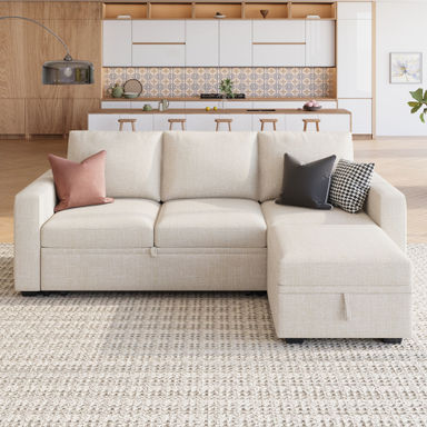 HONBAY L-Shaped Sectional Modular Sofa Bed With Storage Seat & Reviews | Wayfair