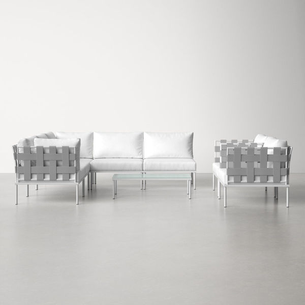 Harmony 8-piece Outdoor Patio Aluminum Sectional Sofa Set