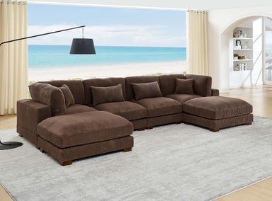 Andreco 6 - Piece Corduroy Sectional