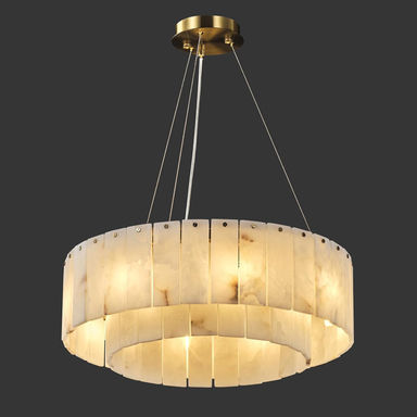 Norinne 8-Light Alabaster Round Chandeliers D-23in
