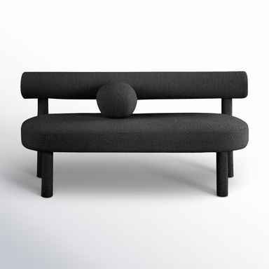 Boucle Fabric Upholstered Bench