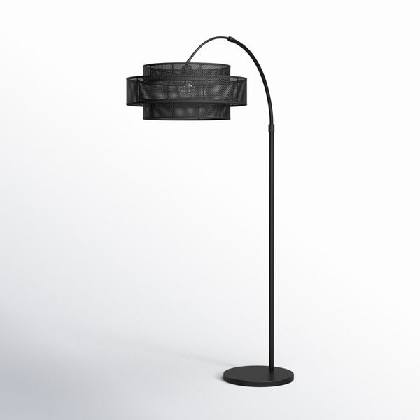 Romola 82 In. Floor Lamp With Rattan Shade And 3 Way Switch
