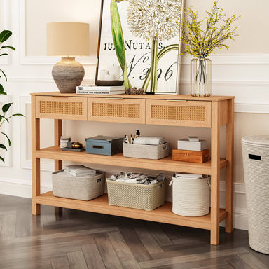 51" Natural Entryway Console Table