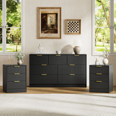 Latitude Run® 3-Piece 7-Drawer Dresser & 3-Drawer Nightstand Set & Reviews - Wayfair Canada