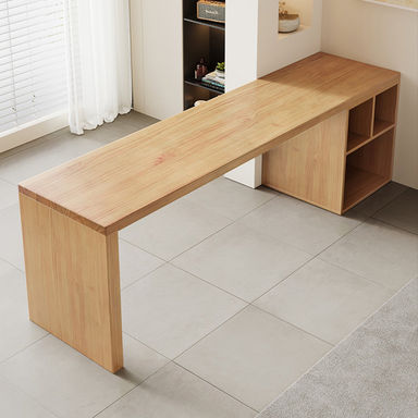Groove Interior Burlywood Rectangular Solid Wood desk | Wayfair