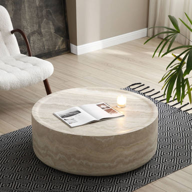 Gracie Oaks Vozelle Coffee Table,cocktail table,living room table with round tabletop & Reviews | Wayfair