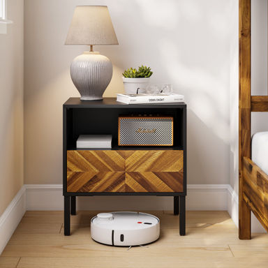 Vivian Nightstand With 1 Drawer – Acacia Wood
