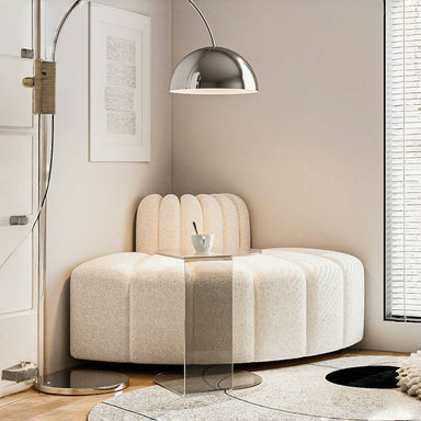 Everly Quinn Abdoulaye 57.09'' Armless Curved Loveseat | Wayfair