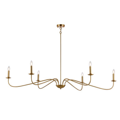 Emaani 6-Light Candle Chandeliers 64-Inch Width French Chic Style