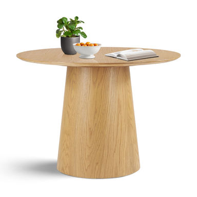 Lanieya 42" Solid Oak Round Pedestal Dining Table