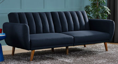 Novogratz Brittany 81.5" Round Arm Convertible Sofa