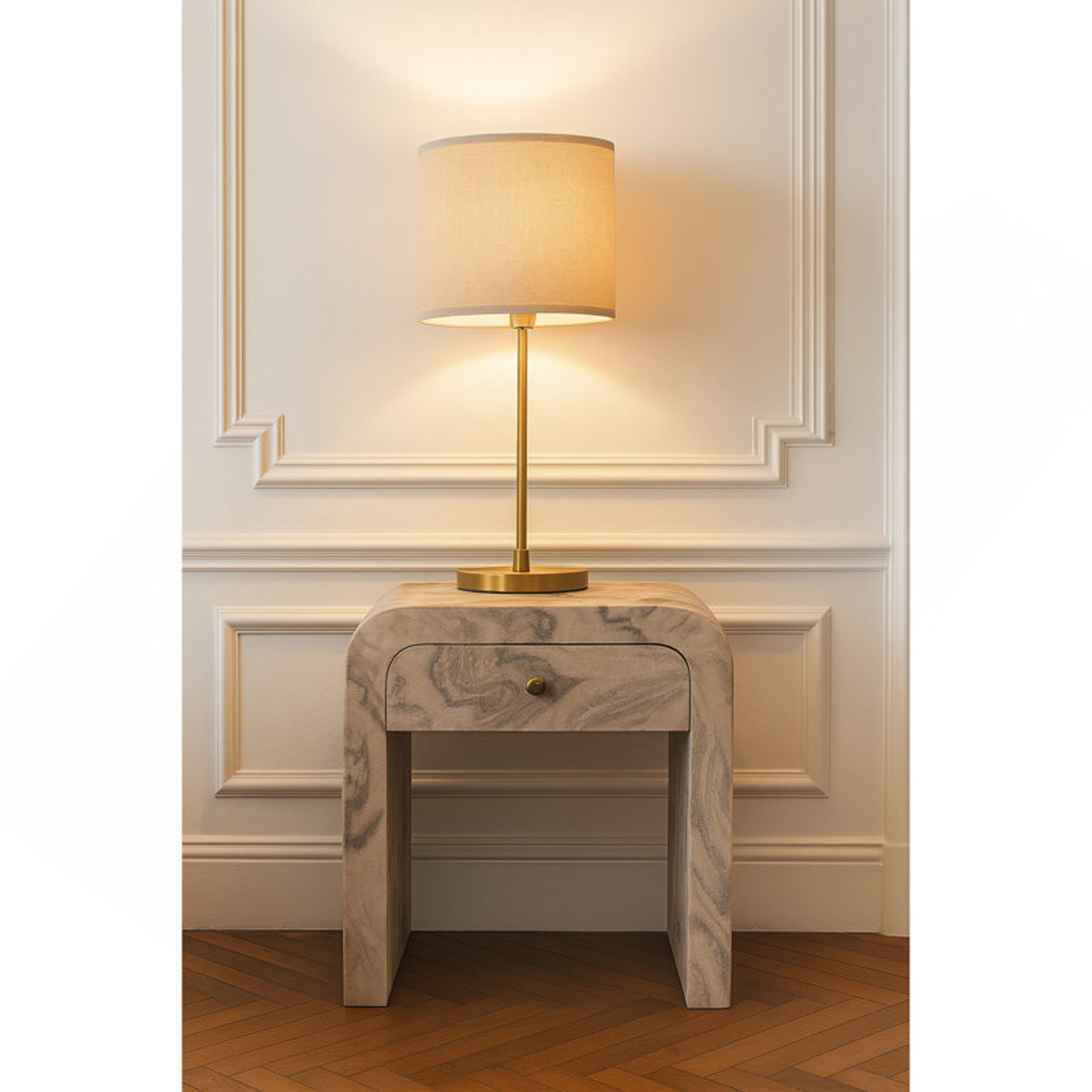 Elegant Modern Marble 1-Drawer Nightstand - Hokku Designs