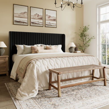 Candler Upholstered Platform Bed with Wingback