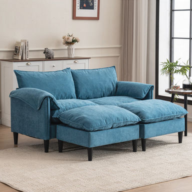Modern Sofa  2-Seater Combination Sofa with Footstools