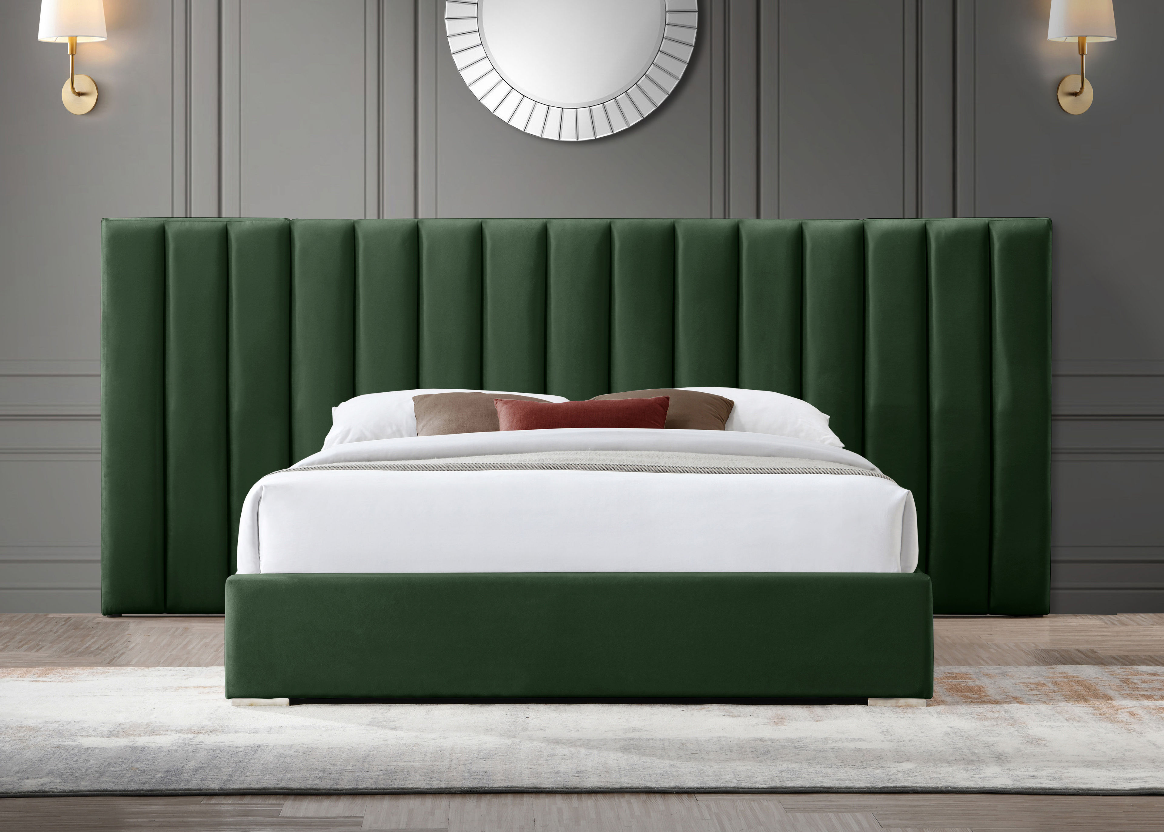 Mercer41 Haymon Velvet Bed - Luxurious Upholstered Frame | Wayfair