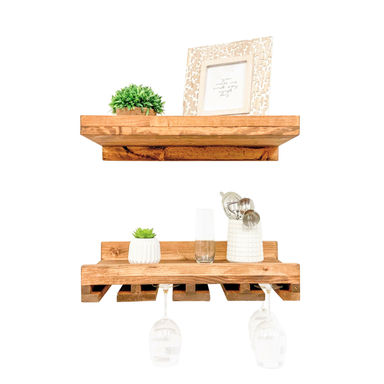 Luxe Solid Wood Wall Mounted Wine Glass Rack