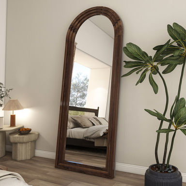 Wade Logan® Borseth Arched Wood Frame Full Length Mirror with Stand & Reviews | Wayfair