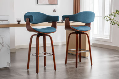 Corrigan Studio® Keisha Swivel Fabric Mid-Century Bar Stool & Reviews | Wayfair