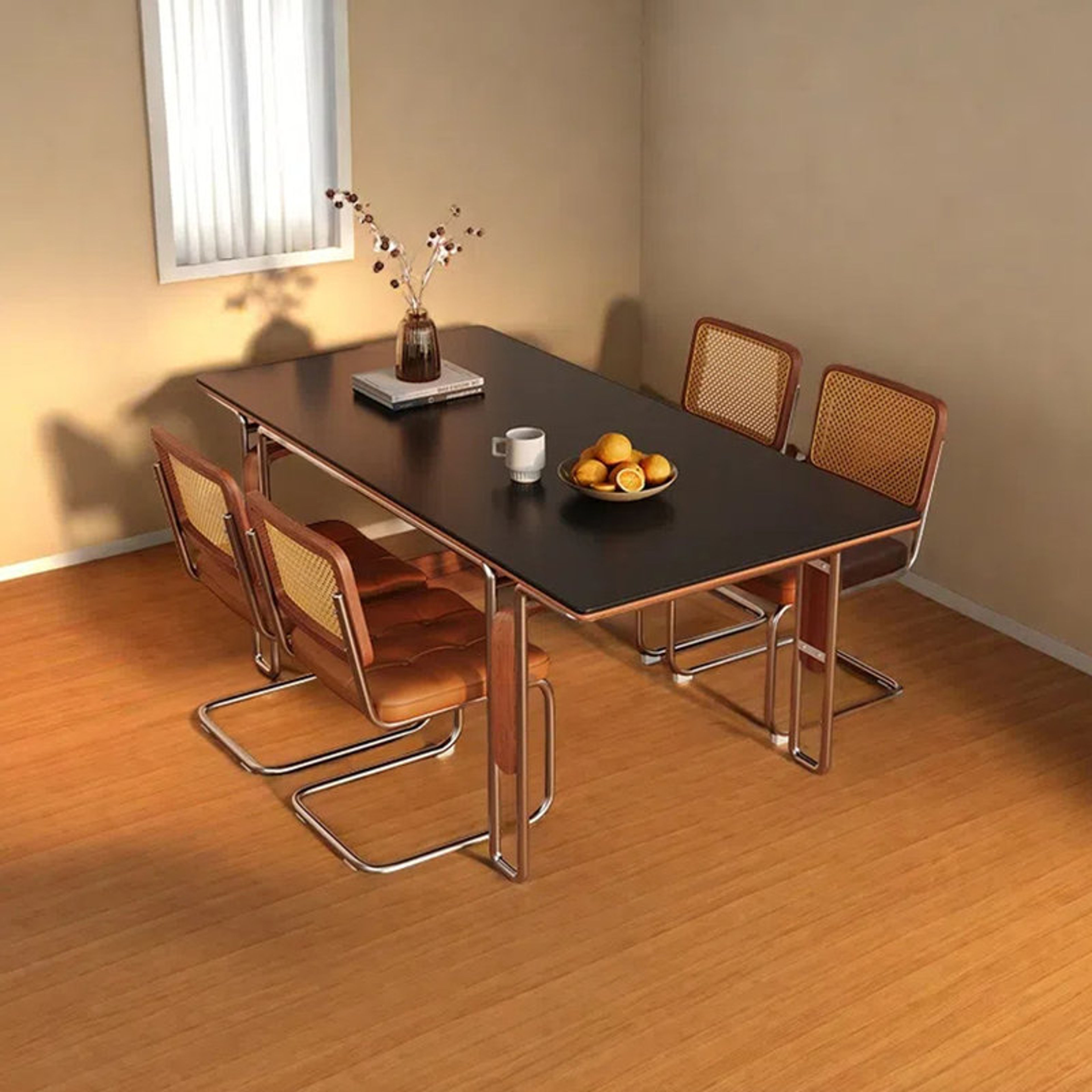 Compact Orren Ellis Rectangular Dining Table for Small Spaces