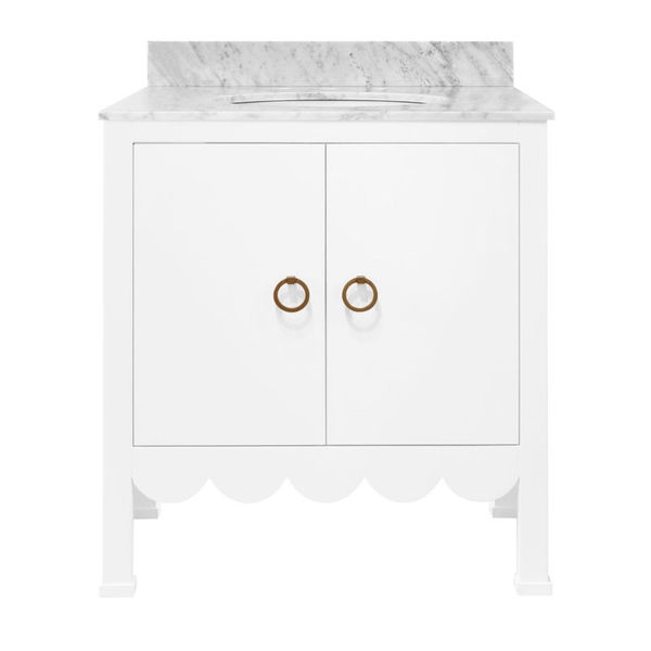 Kealey 30.5" Free Standing Single Bathroom Vanity with Carrara Marble Top