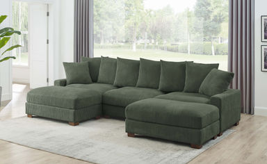 Wade Logan® Ashira 126.5" Wide Reversible Modular Corner Sectional with Ottoman & Reviews | Wayfair