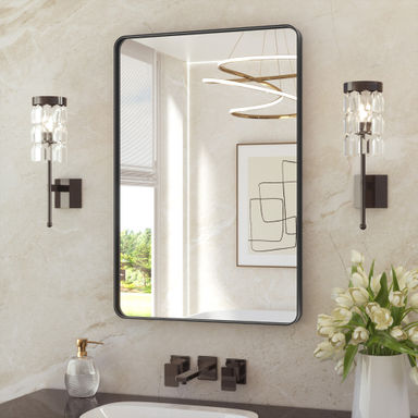Ebern Designs Leaderville 1.2" Thick Aluminum Framed Bathroom Mirror & Reviews | Wayfair