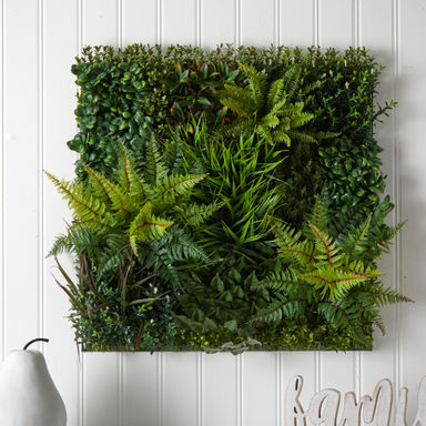 Brayden Studio® 29in. x 29in. Artificial Living Wall UV Resistant (Indoor/Outdoor) & Reviews | Wayfair